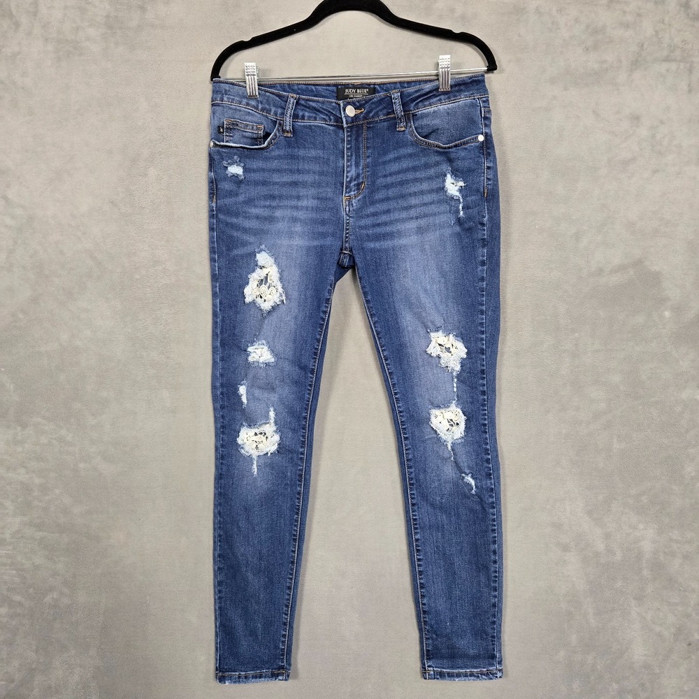 Judy Blue Distressed Blue Skinny Jeans